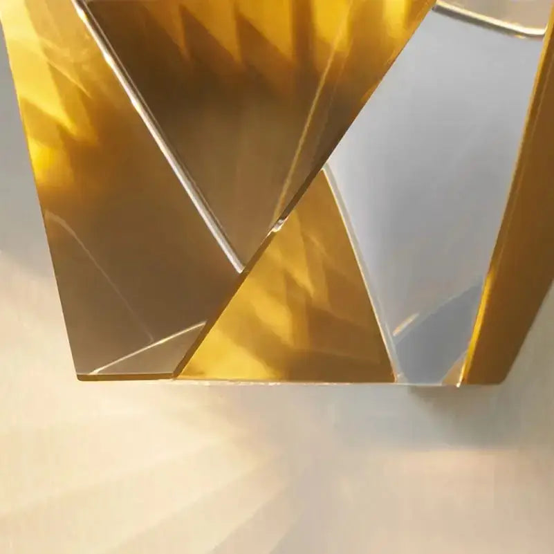 Modern gold crystal led wall sconce bedroom geometric light