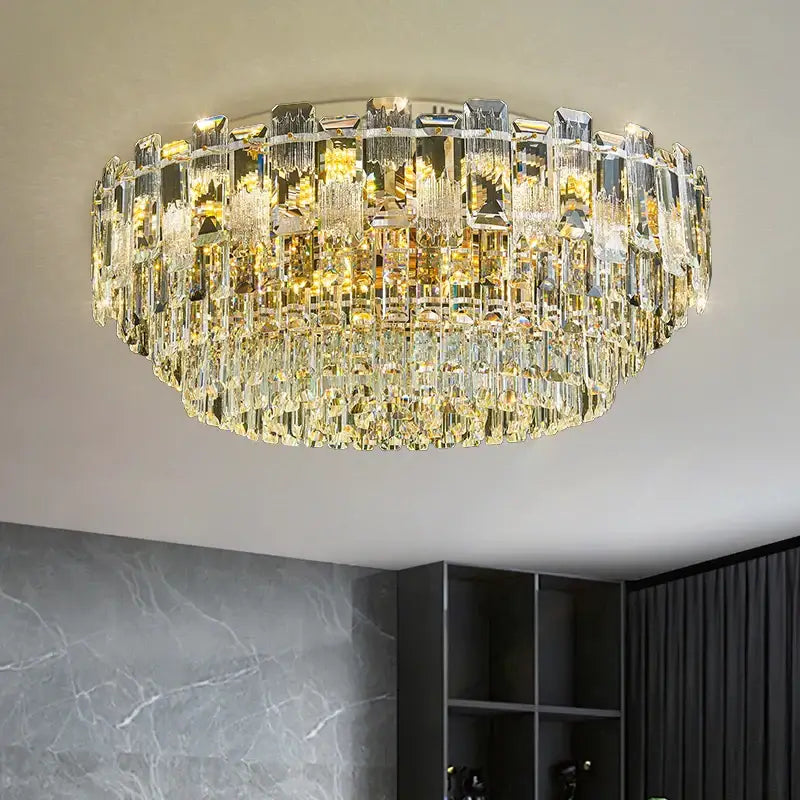 Luxury golden decorbites crystal light chandelier living room lamp