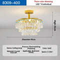 Luxury gold and turquoise crystal light chandelier dining room