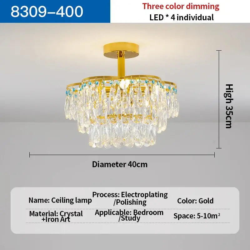 Luxury gold and turquoise crystal light chandelier dining room