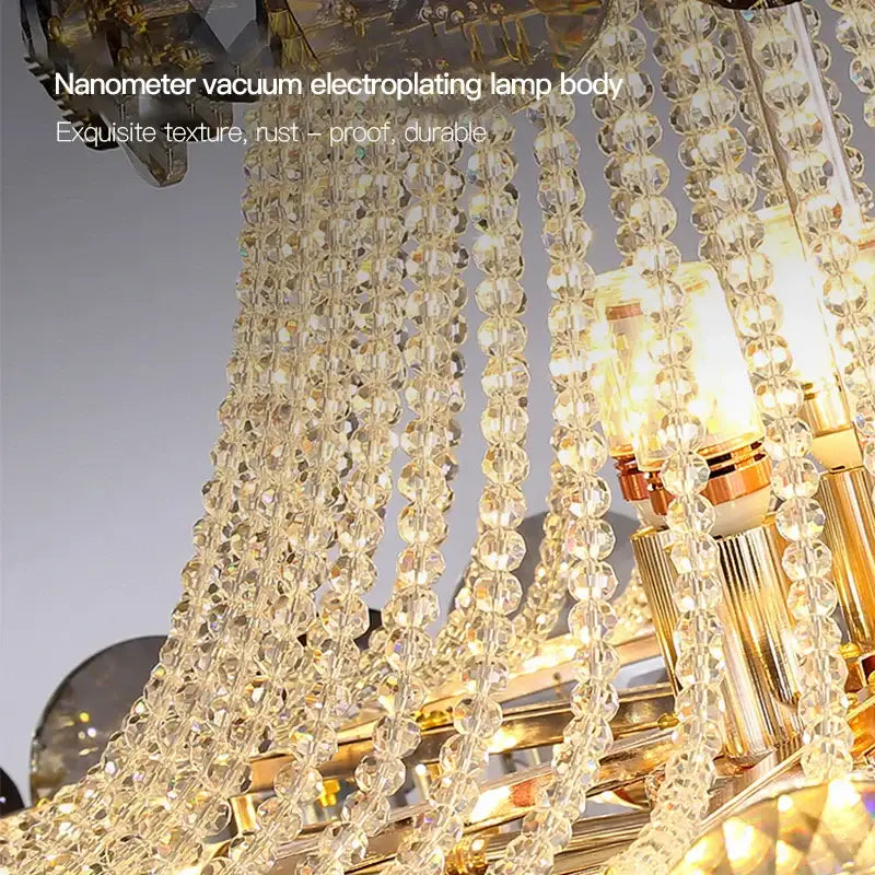 Light luxury gold and smoke crystal chandelier for dining room
