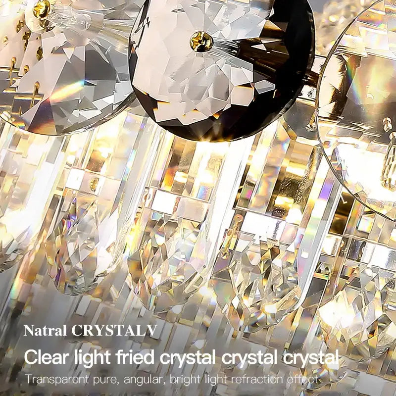 Light luxury gold and smoke crystal chandelier for dining room