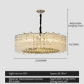 Modern rectangular chrome crystal light dining room chandelier
