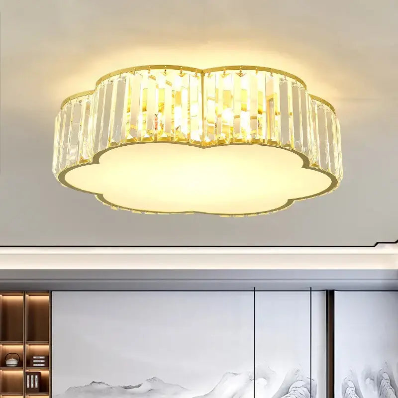 Modern cloud gold ceiling light living room decorbites crystal light