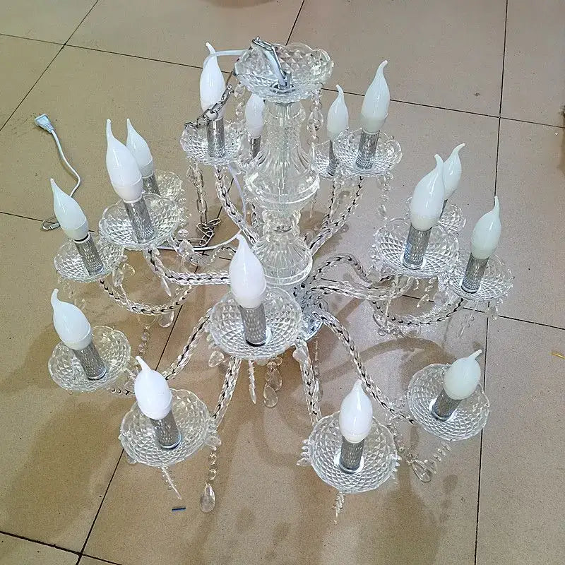 European style crystal light road guide pendant light wedding hall