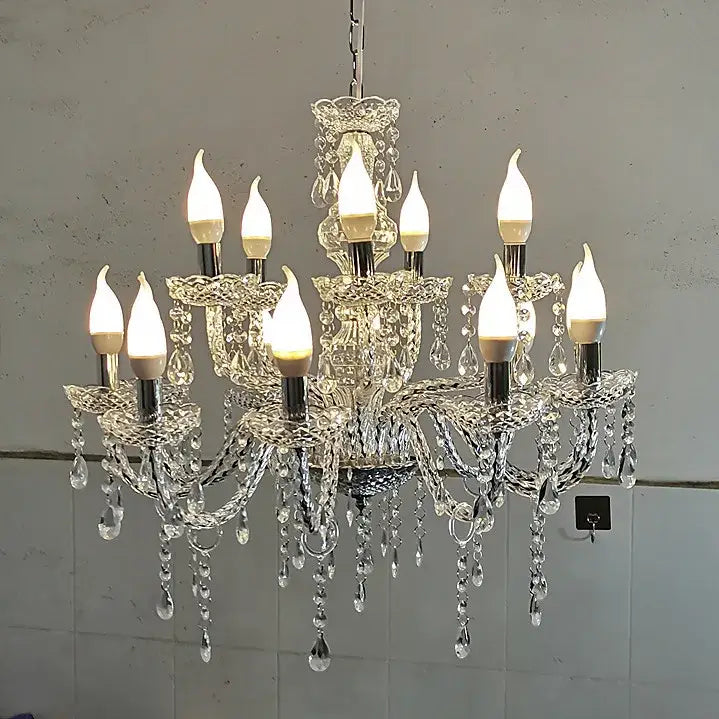 European style crystal light road guide pendant light wedding hall