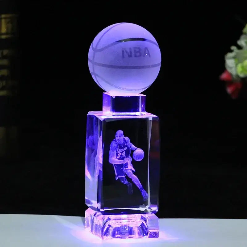 Crystal lights basketball trophy lamp bedroom decor