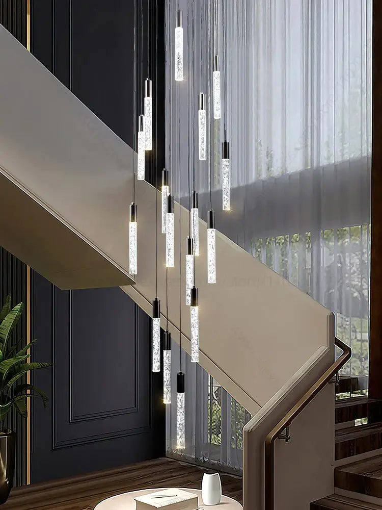 Modern silver & black crystal living room hotel chandelier