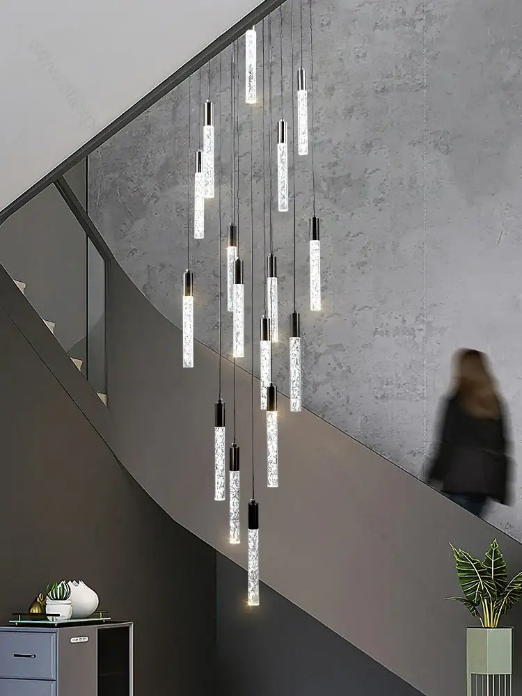 Modern silver & black crystal living room hotel chandelier