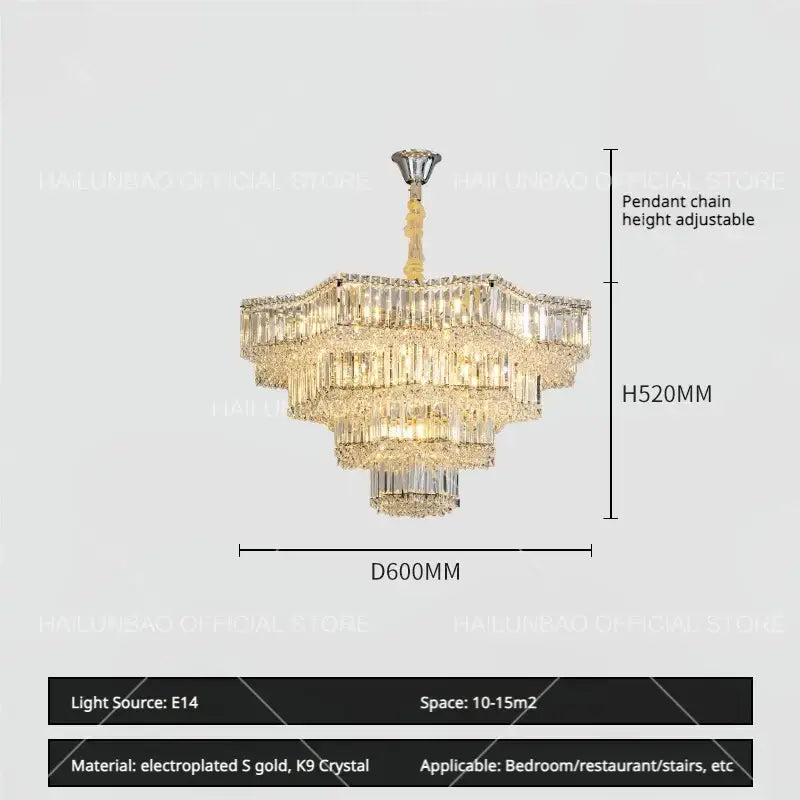 Modern luxury crystal livingroom chandelier for dining room