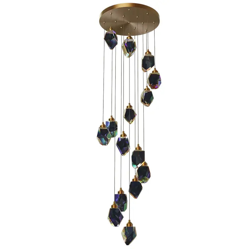 Modern crystal loft chandelier stairwell large pendant lighting