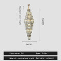 Crystal spiral tiered loft pendant light for staircase and living room