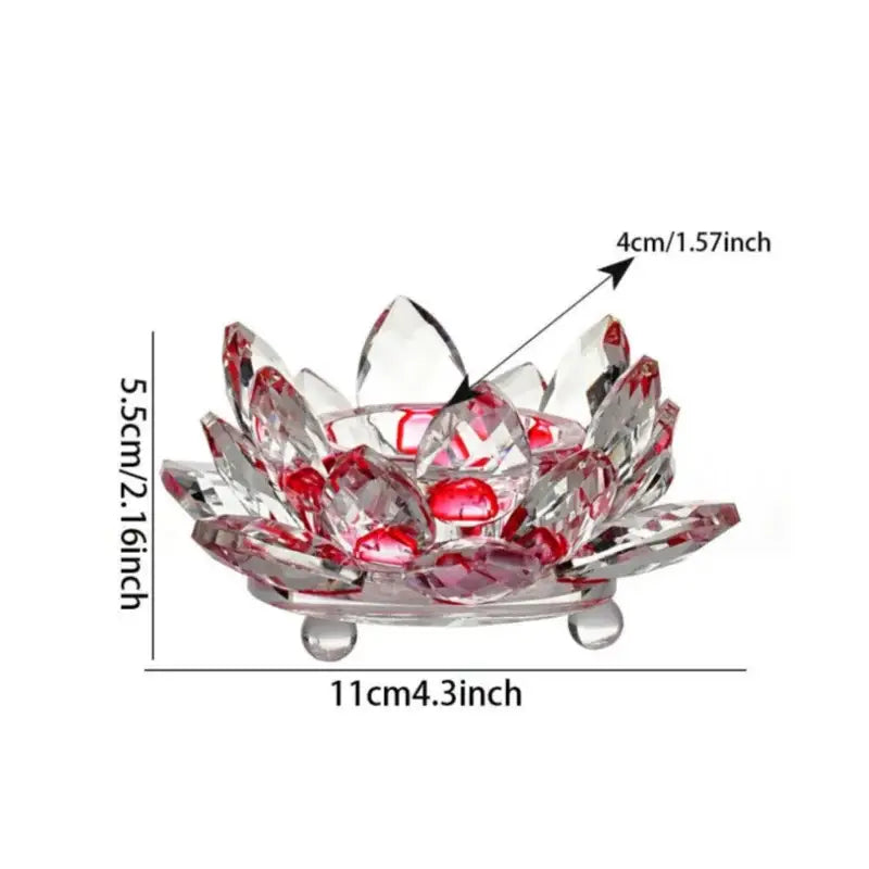 Colorful crystal lotus candle holder dining room aromatherapy base