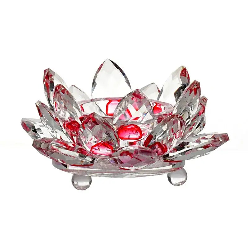 Colorful crystal lotus candle holder dining room aromatherapy base