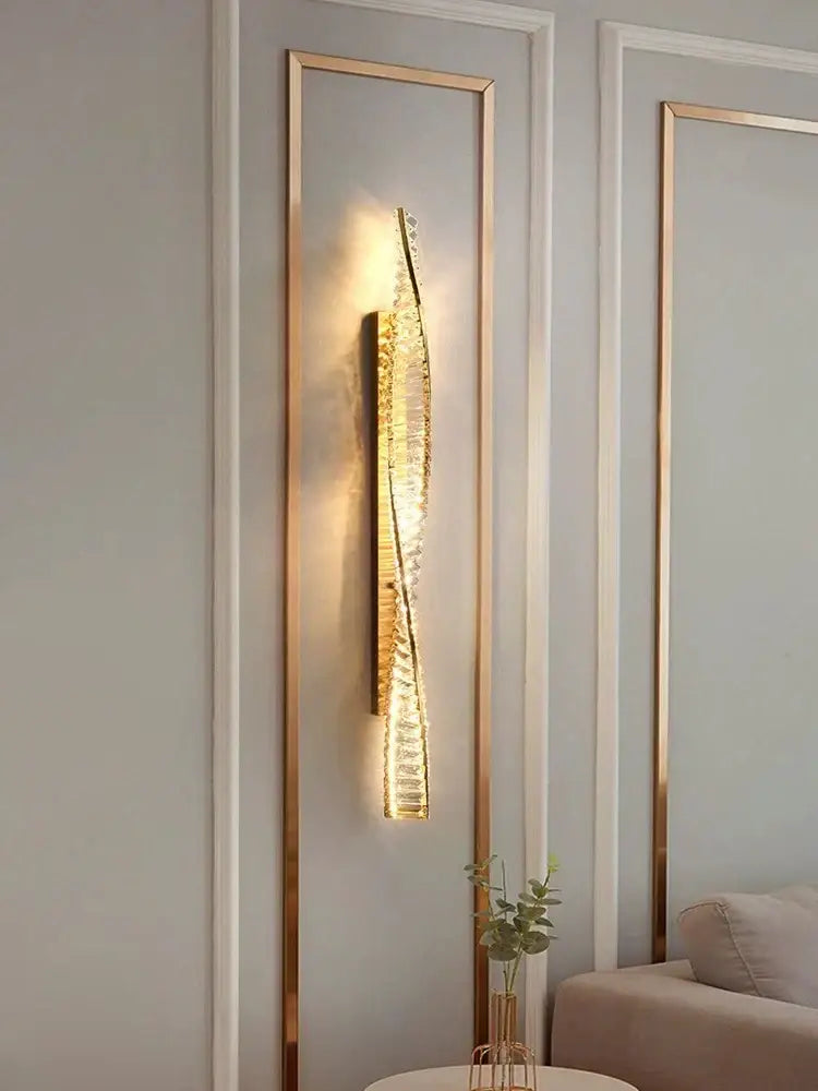 Glamorous gold crystal luxe wall sconce bedroom lighting