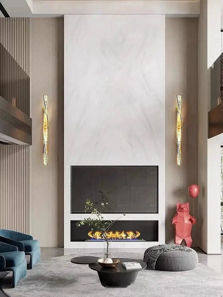 Glamorous gold crystal luxe wall sconce bedroom lighting