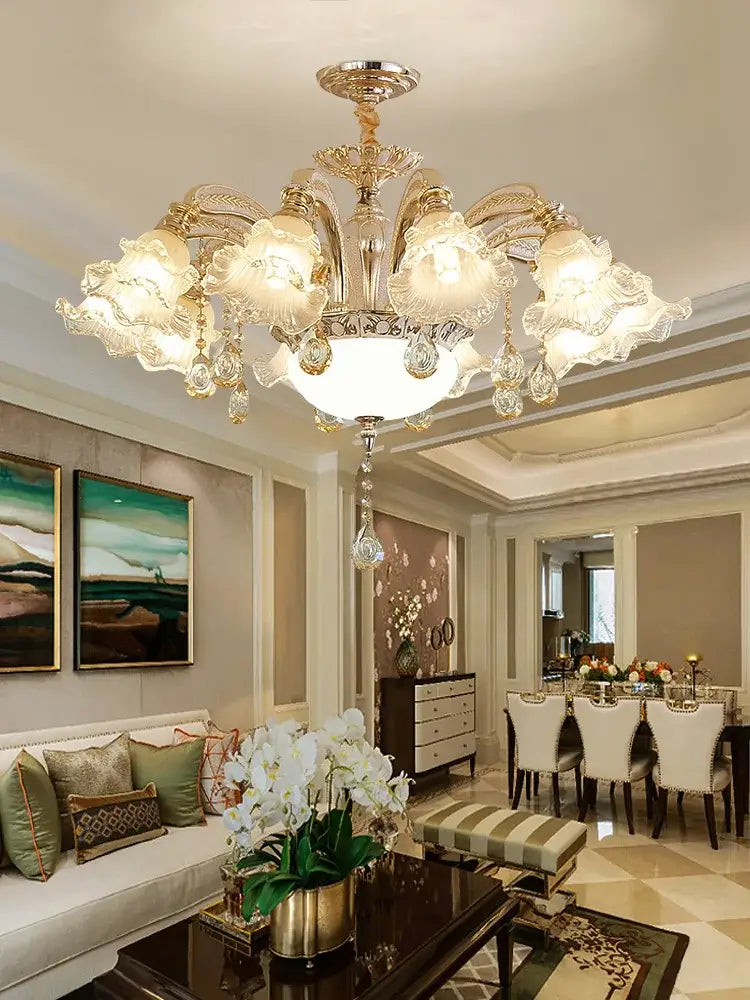 Modern gold crystal luxury ceiling chandelier for living room
