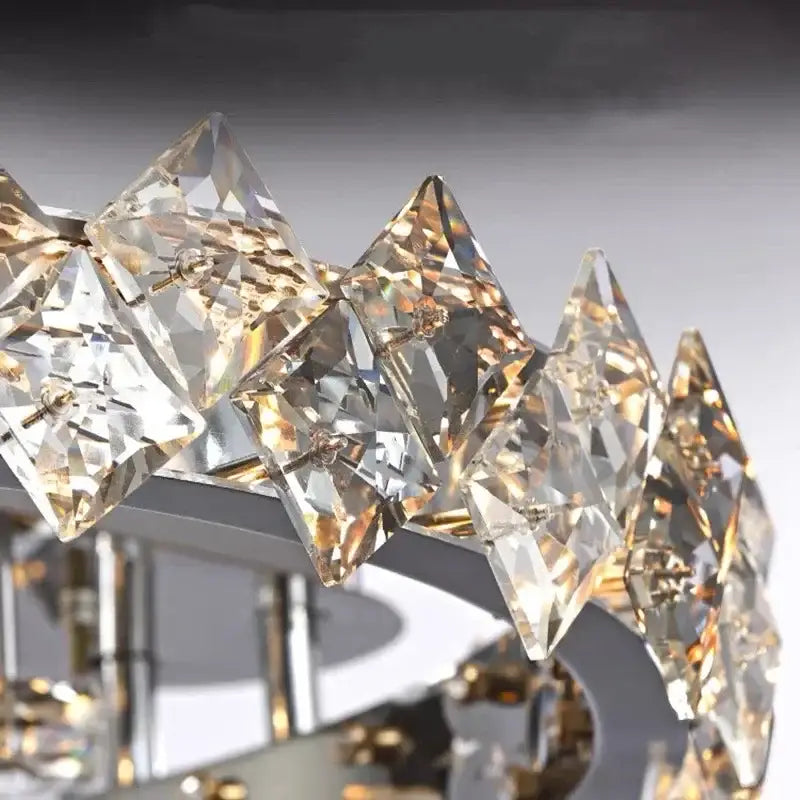 Modern chrome crystal luxury ceiling light living room led glow