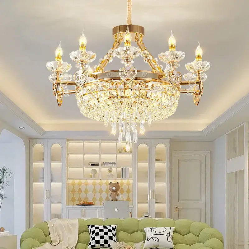 Decorbites crystal luxury gold chandelier for living room