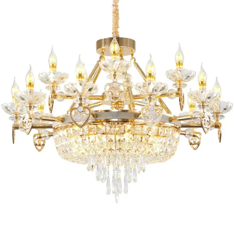 Decorbites crystal luxury gold chandelier for living room