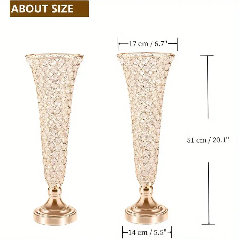 Crystal encrusted gold vases with pink & purple roses dining room decor