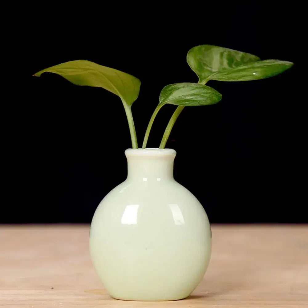 Pastel mini ceramic flower vase set for living room shelf decor