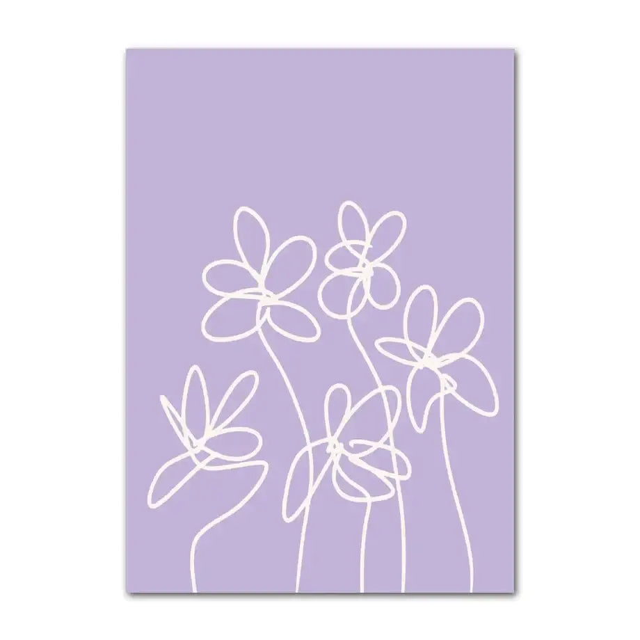 Danish pastel pink & yellow peace sign flower canvas bedroom wall art
