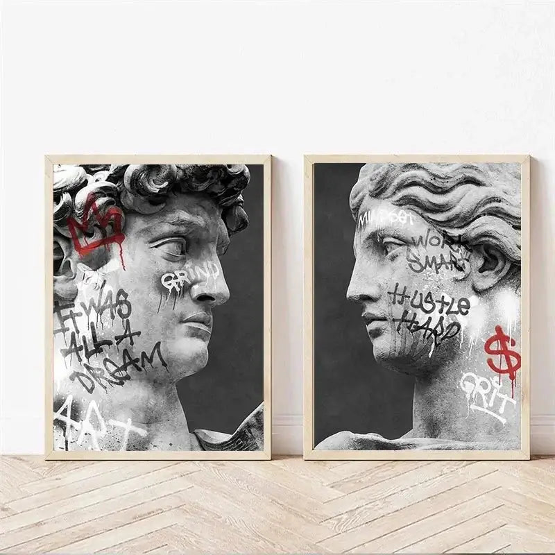 Classical david graffiti art canvas print bedroom wall decor