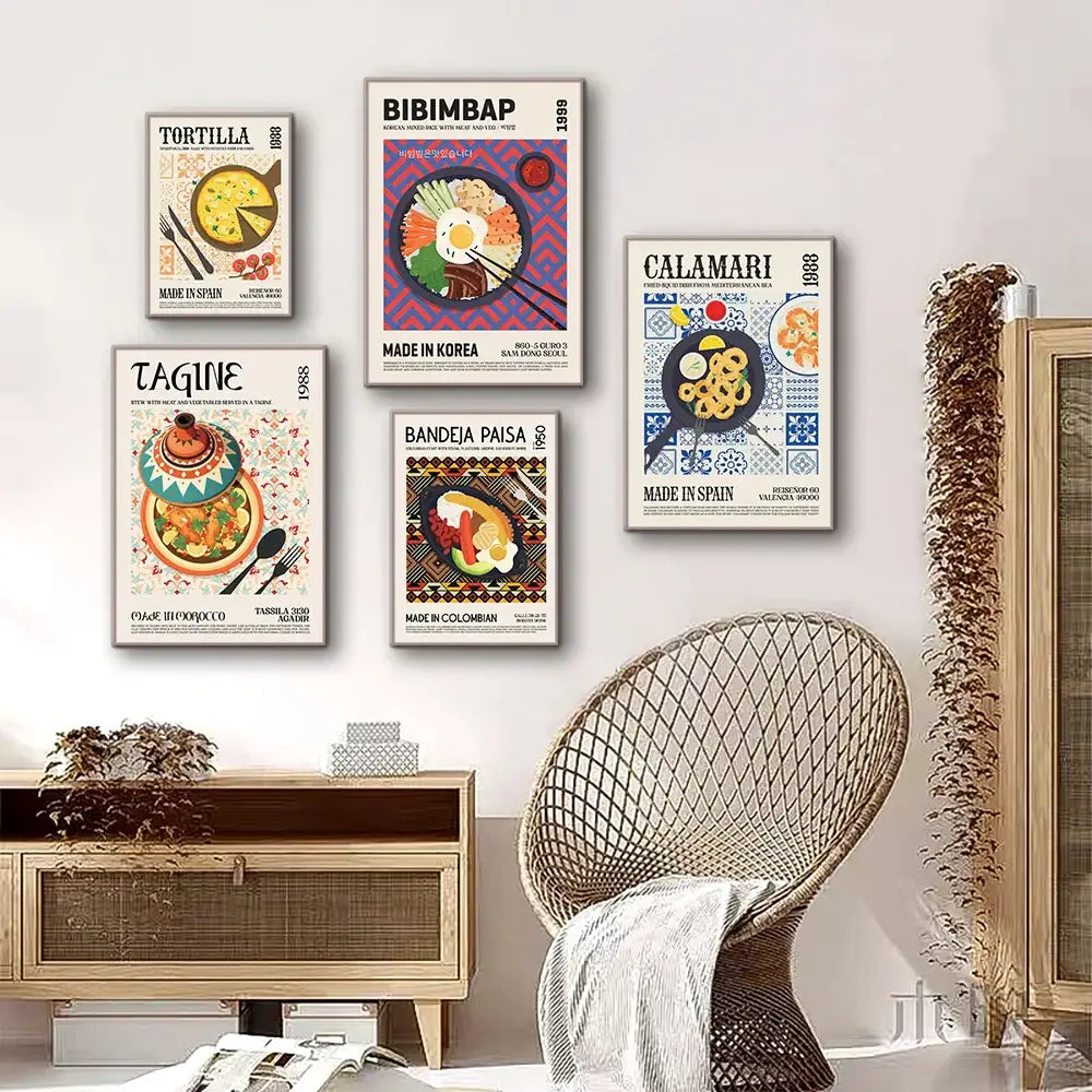 Vibrant paella world cuisine canvas print – kitchen home decor