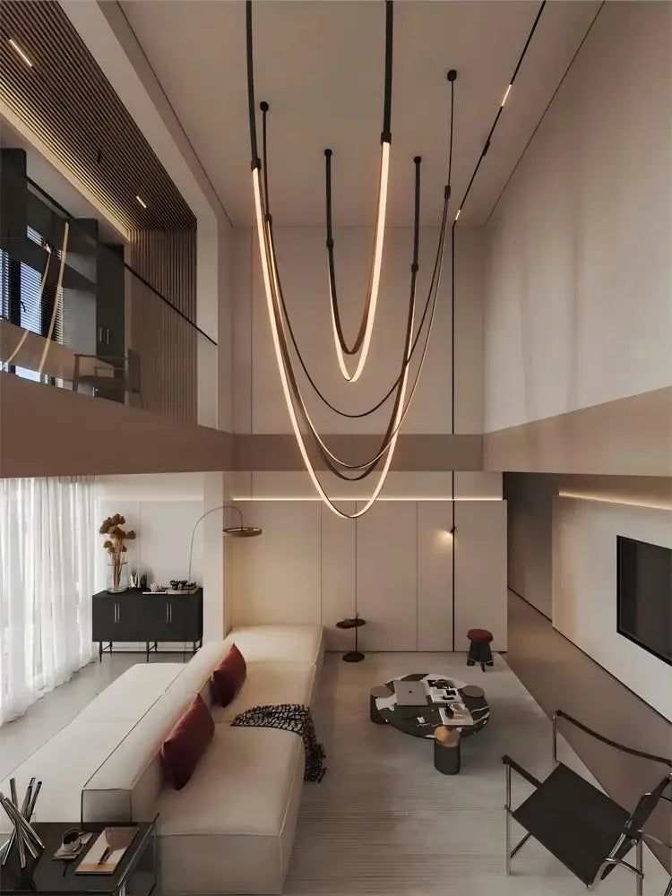 Minimalist metallic flexible leather belt wall lamp bedroom light