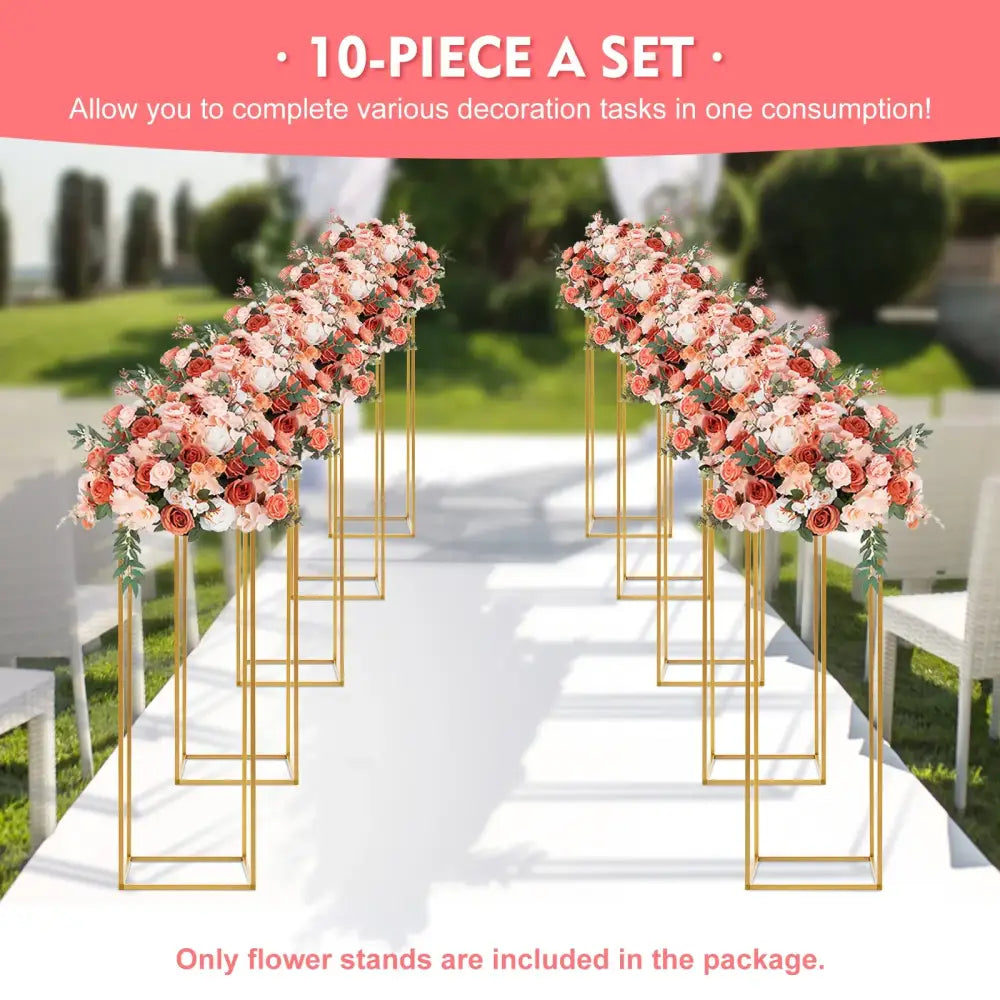 Elegant gold wedding flower stand 10 piece wedding flower set