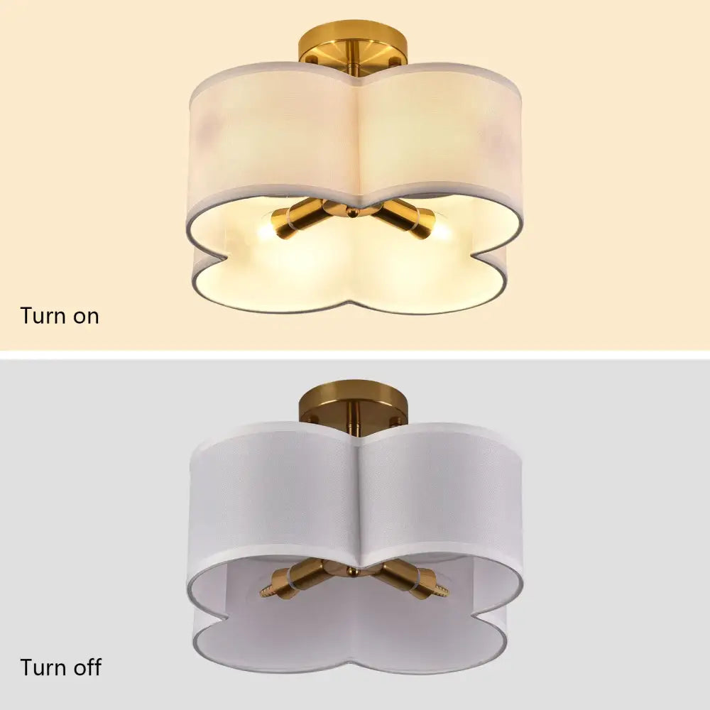 Elegant gold 4-light ceiling light fixture for bedroom