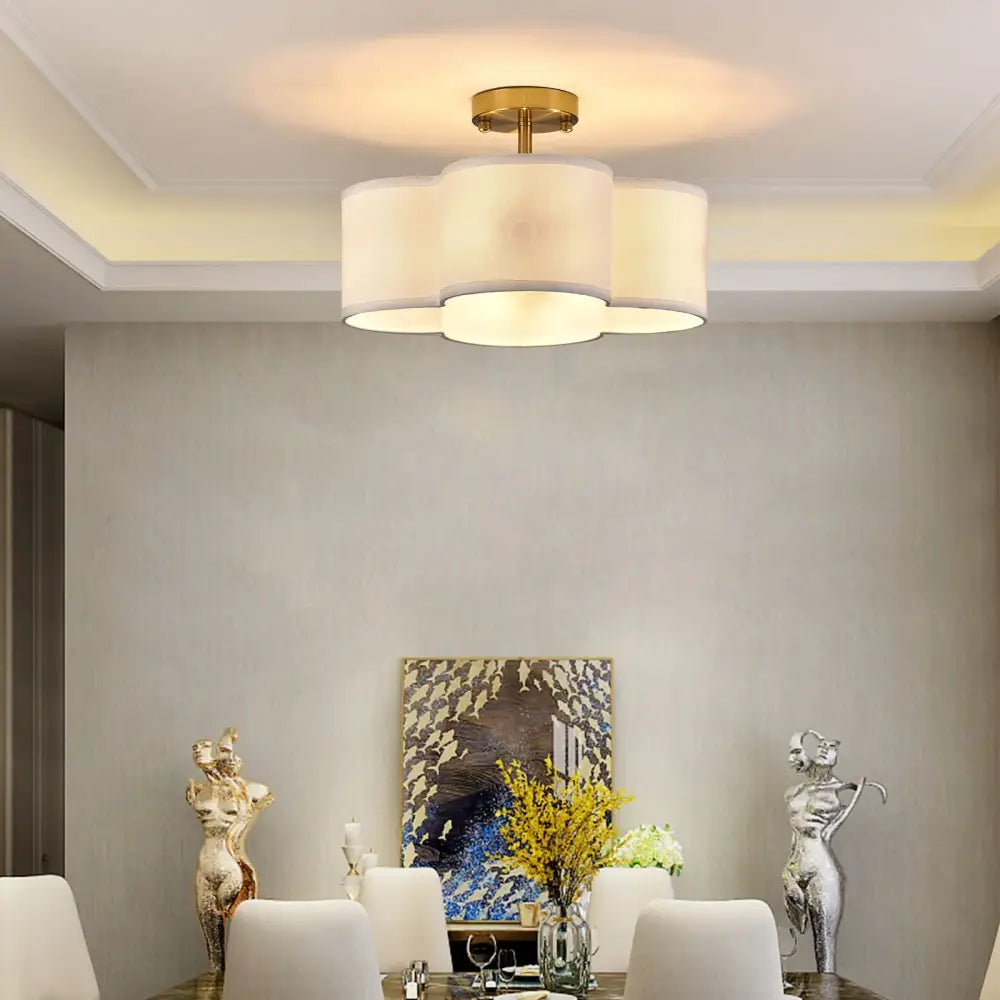 Elegant gold 4-light ceiling light fixture for bedroom
