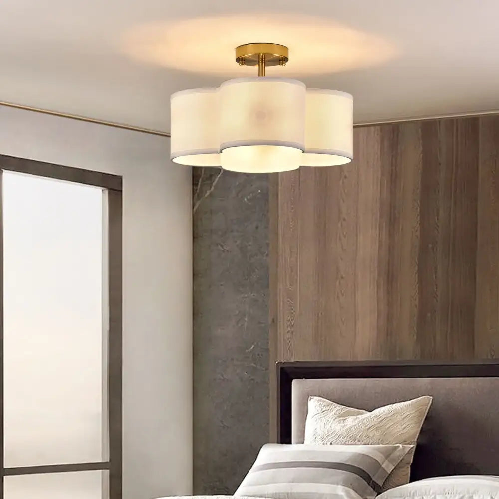 Elegant gold 4-light ceiling light fixture for bedroom