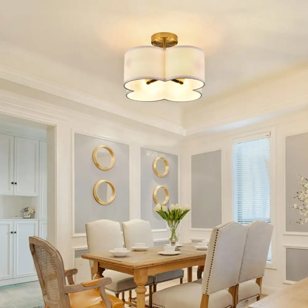 Elegant gold 4-light ceiling light fixture for bedroom