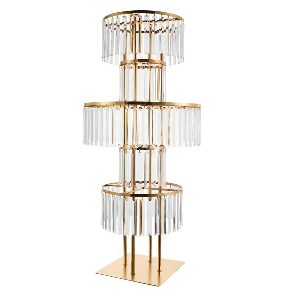Elegant crystal and gold wedding flower stand dining room centerpiece