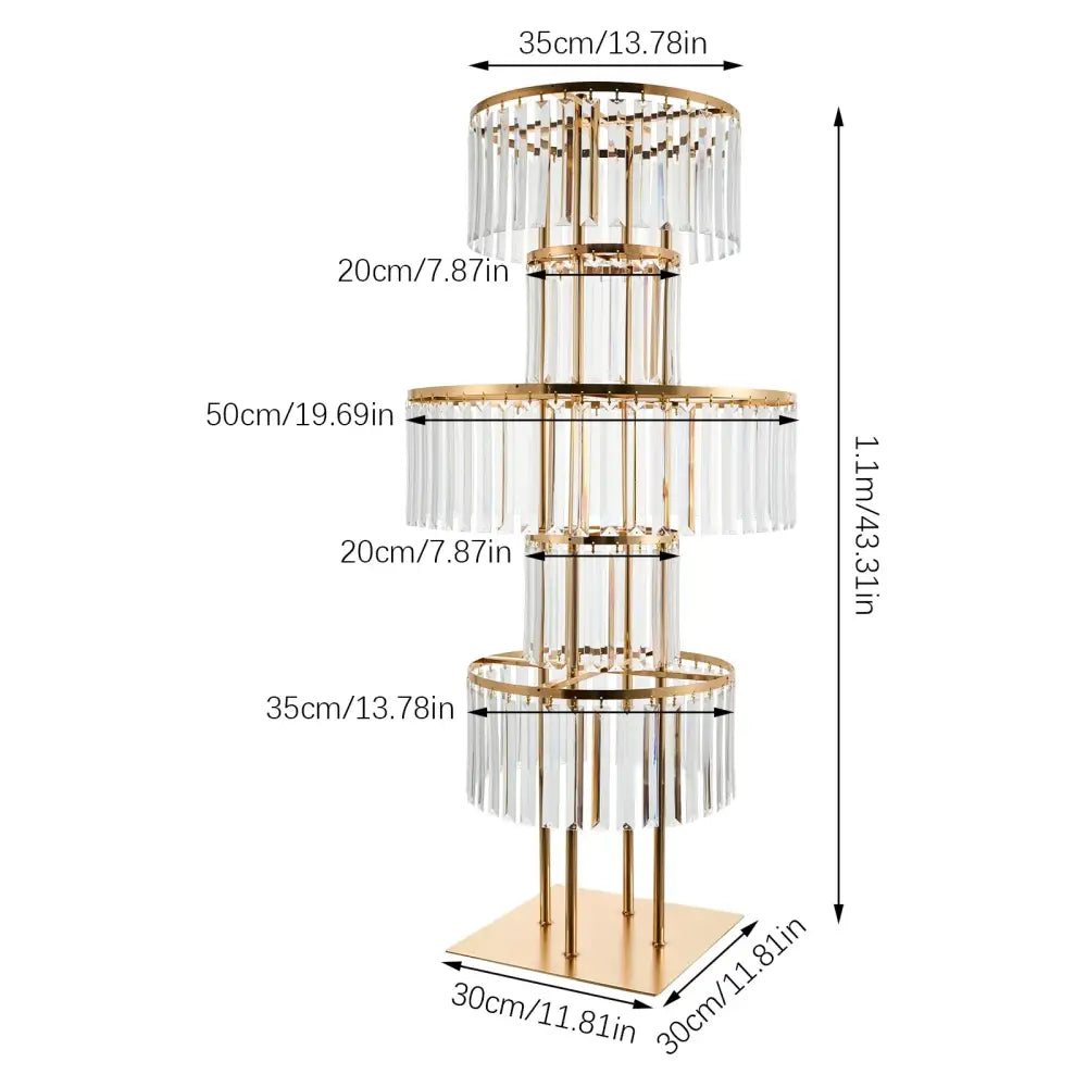 Elegant crystal and gold wedding flower stand dining room centerpiece