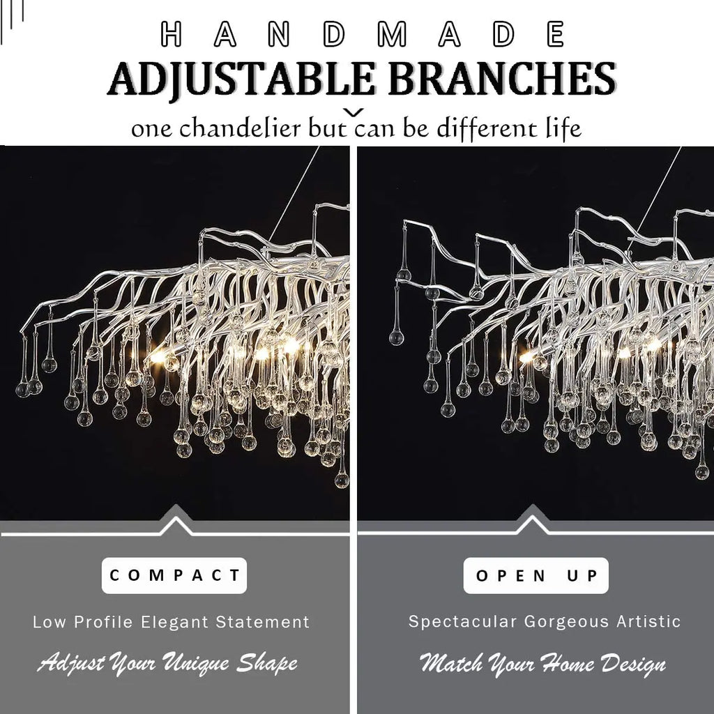 Elegant gold crystal chandelier for living room aluminum pendant