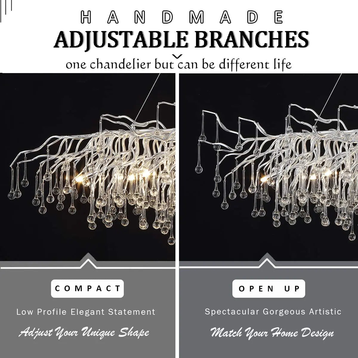 Elegant gold crystal chandelier for living room aluminum pendant