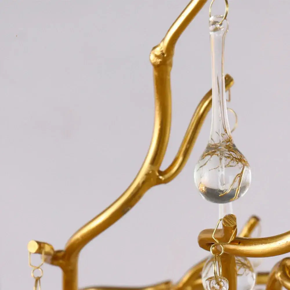 Elegant gold crystal chandelier for living room aluminum pendant