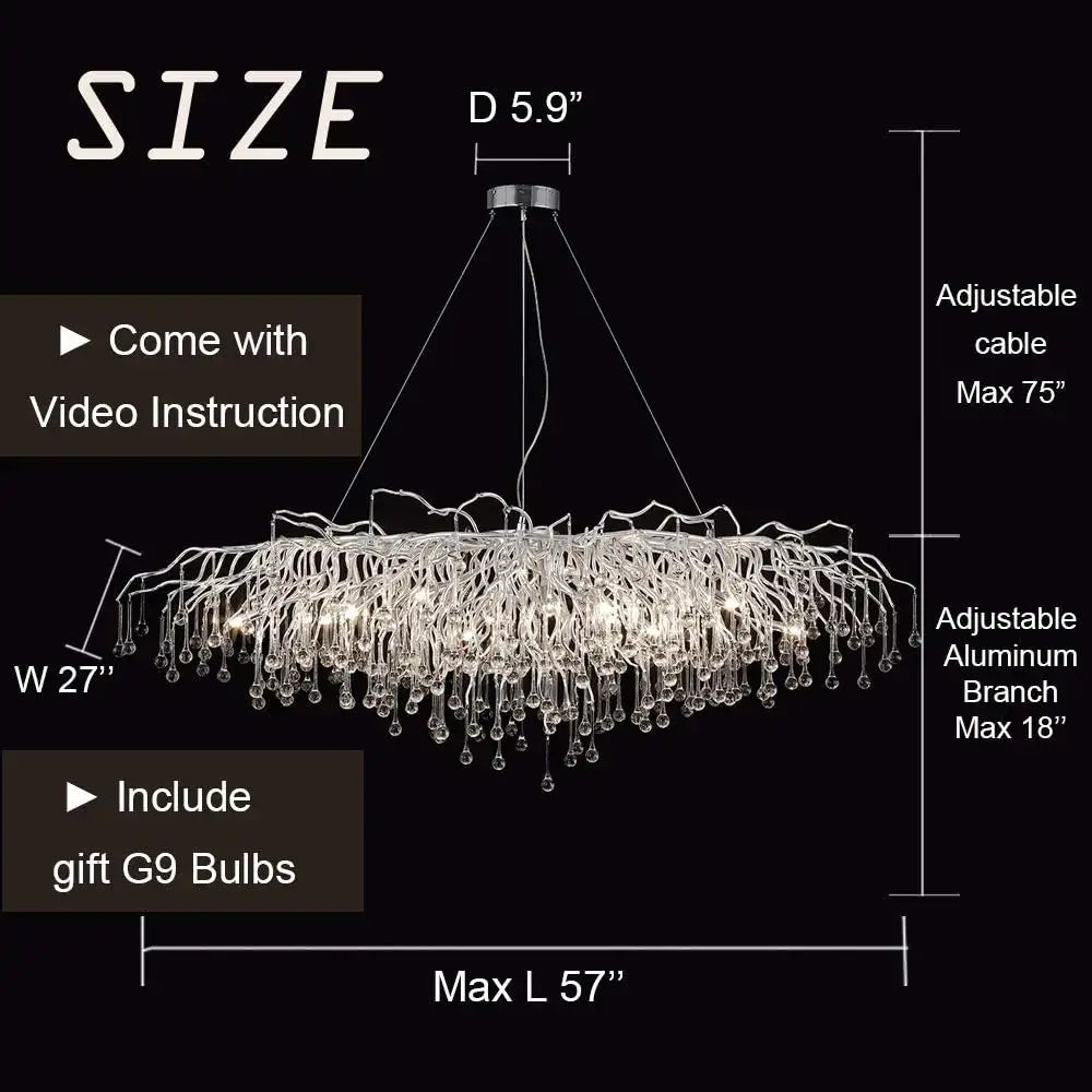 Elegant gold crystal chandelier for living room aluminum pendant
