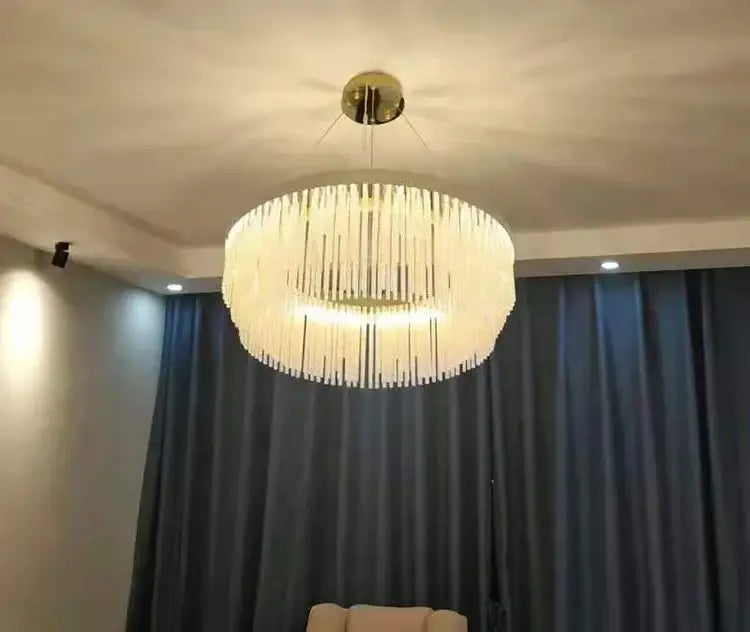 Modern gold luster crystal chandelier dining room pendant light