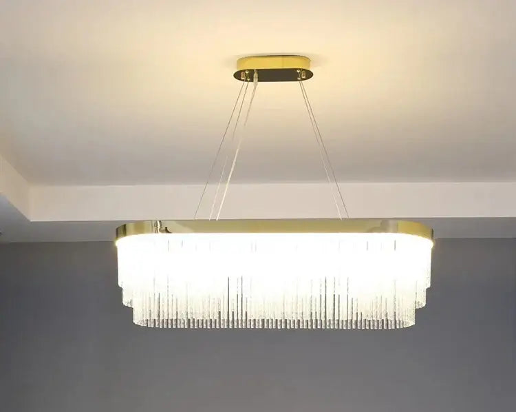Modern gold luster crystal chandelier dining room pendant light