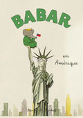 Green french elephant statue of liberty poster for kids room decor
