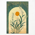 Emerald green lily botanical wall art – living room framed print