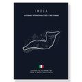 Imola race track canvas art blue and white poster living room decor