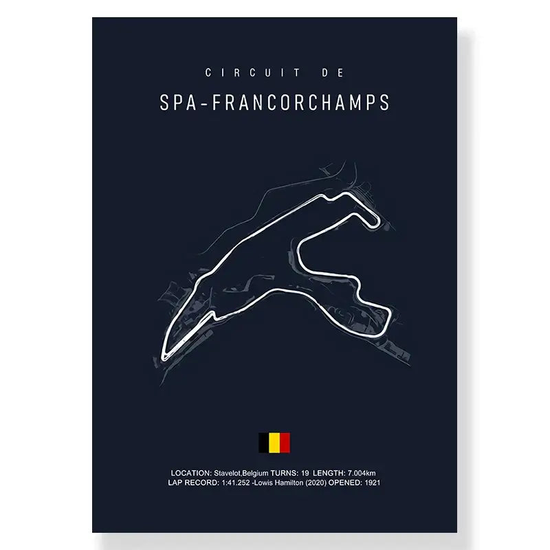 Imola race track canvas art blue and white poster living room decor