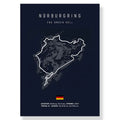 Nürburgring race track canvas painting wall art for bedroom blue white