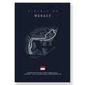 Monaco racing track canvas wall art blue cityscape living room