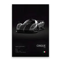 Modern black & silver famous cars canvas wall art – living room decor